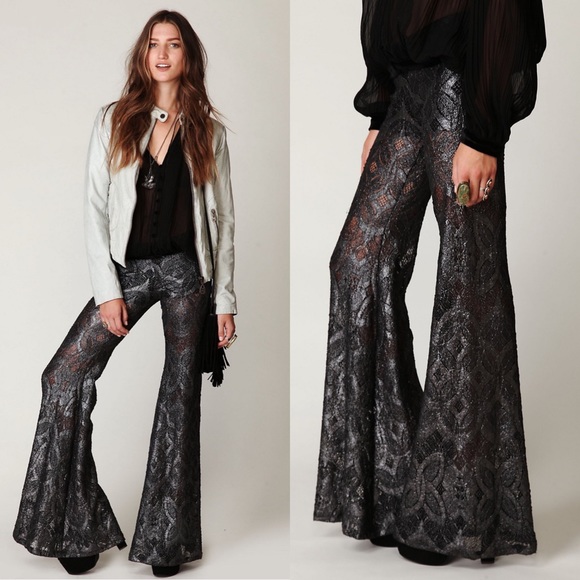 Nightcap Pants - Nightcap for Free People Sparkle Lace Bellbottoms